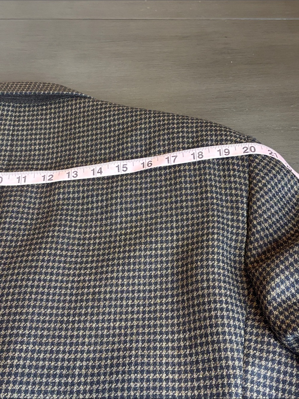🤎Brown Houndstooth Sport Coat Wool Blazer Classic Tailored Mens 42S Vito Rufolo - Picture 14 of 15